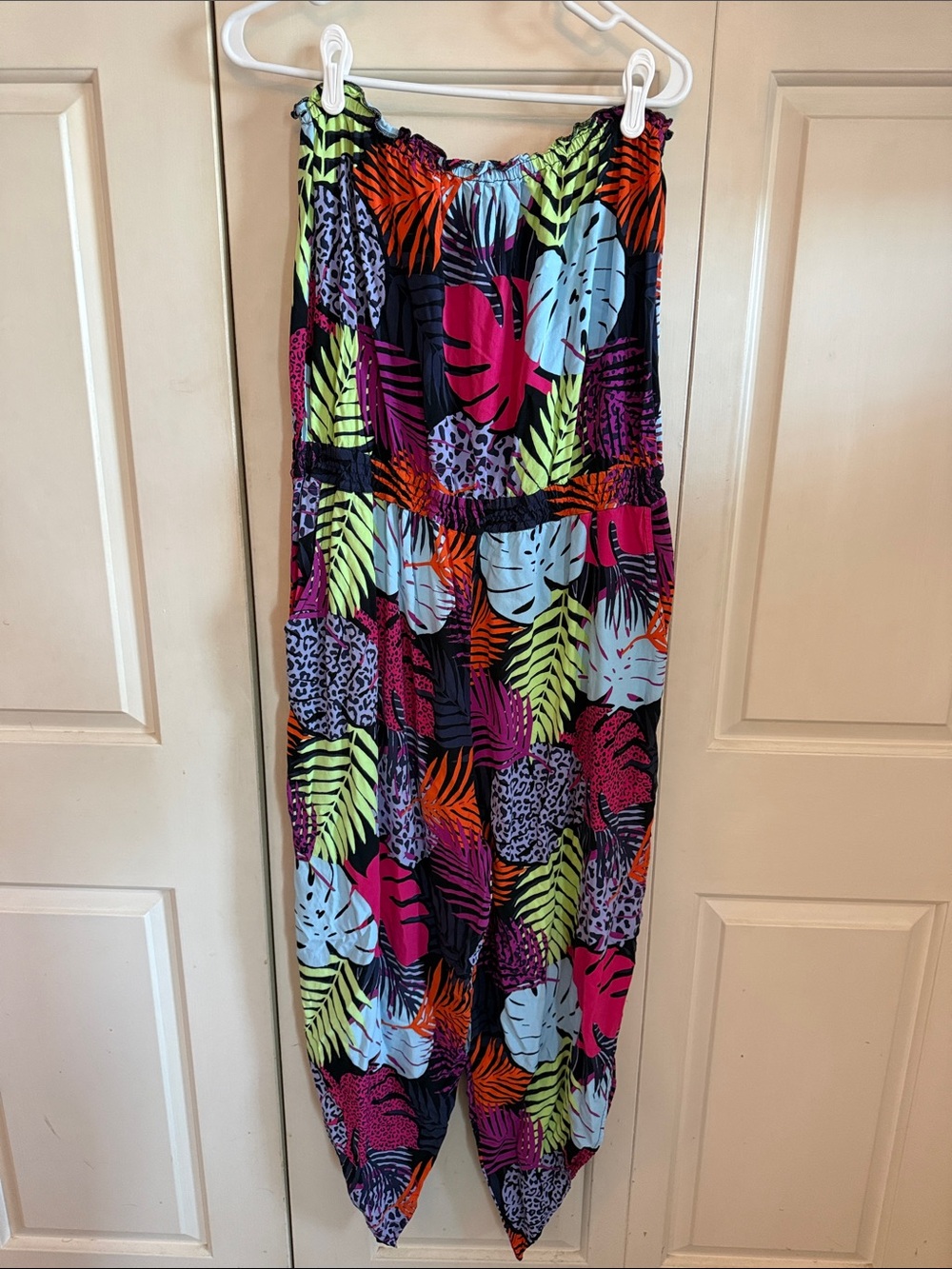Bar III Multicolor Leaf-Print Off-Shoulder Top